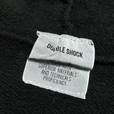 (japan) 1990'S～ DOUBLE SHOCK 2 STEP ZIP DESIGN SLEEVE KNIT PANELED ZIP UP HOODIE SWEAT SHIRT