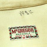 (VINTAGE) 1950'S MADE IN USA McGREGOR RAYON OPEN COLLAR BOX SHIRT AS IS