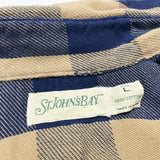 (VINTAGE) 1990'S～ MADE IN USA ST JOHN'S BAY BLOCK CHECKERED HEAVY FLANNEL SHIRT