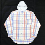 (VINTAGE) 1990'S PLAID PATTERN HOODED HEAVY FLANNEL SHIRT