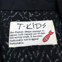 (JAPAN) 1980'S～ T-KIDS ANIMAL PATTERN FAUX FUR PANELED RAYON LACE UP SHIRT