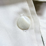 (DESIGNERS) MADE IN ITALY HERMES FRONT SILK SCARF PANELED LONG SLEEVE POLO SHIRT