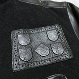 (designers) 1980'S～ MADE IN KOREA NICOLE CLUB for men SLEEVE LEATHER BUTTON VARSITY JACKET