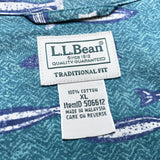 (vintage) 2000'S～ L.L.BEAN FISH PATTERN TOTAL PATTERN PRINT LOOP COLLAR SHORT SLEEVE BOX SHIRT
