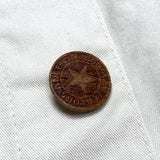 (designers) MADE IN JAPAN m&m SHORT SLEEVE WORK SHIRT WITH WOOD BUTTON