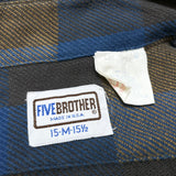 (VINTAGE) 1980'S～ MADE IN USA FIVE BROTHER BLOCK CHECKERED HEAVY FLANNEL SHIRT