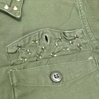 (VINTAGE) 1970'S US ARMY REMAKE COTTON SATIN ARMY SHIRT WITH STUDS