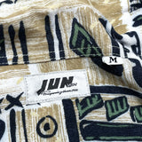 (designers) 1990'S～ MADE IN JAPAN JUN MEN TOTAL PATTERN PRINT SILK RAYON LOOP COLLAR SHORT SLEEVE BOX SHIRT