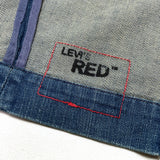 (designers) 2000 MADE IN TUNISIA Levi's RED CHANGE BUTTON STYLE STRETCH DENIM SHOP COAT