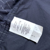(DESIGNERS) MADE IN USA ENGINEERED GARMENTS STRIPED PATTERN PANELED HOODED VEST WITH 3D POCKET