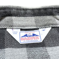 (VINTAGE) 1980'S～ MADE IN USA DAKOTA by FIVE BROTHER BLOCK CHECKERED HEAVY FLANNEL WESTERN SHIRT