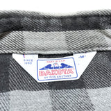 (VINTAGE) 1980'S～ MADE IN USA DAKOTA by FIVE BROTHER BLOCK CHECKERED HEAVY FLANNEL WESTERN SHIRT
