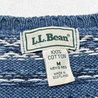 (VINTAGE) 1980'S～ MADE IN SCOTLAND L.L.BEAN FAIR ISLE PATTERN INDIGO DYED COTTON KNIT