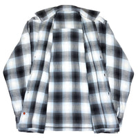 (VINTAGE) 2000'S UNKNOWN SHADOW PLAID RAYON OPEN COLLAR BOX SHIRT