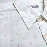 (designers) AD2001 MADE IN JAPAN COMME des GARCONS HOMME LATTICE PATTERN X POLKA DOT PATTERN PIGMENT PRINTED SHORT SLEEVE SHIRT