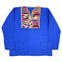 (VINTAGE) 1980'S BRAID PANELED DESIGN PULLOVER GUATEMALA SHIRT