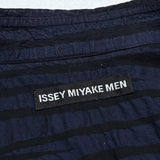 (designers) MADE IN JAPAN ISSEY MIYAKE MEN BLACK TAG STRIPED PATTERN SHORT SLEEVE BOX SHIRT