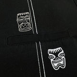 (vintage) 1990'S～ MADE IN USA Steady Clothing TIKI EMBROIDERED OPEN COLLAR SHORT SLEEVE BOX SHIRT