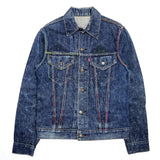 (VINTAGE) 1970'S Levi's 70505 e PAINT, EMBROIDERED DENIM TRUCKER JACKET
