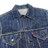(VINTAGE) 1970'S Levi's 70505 e PAINT, EMBROIDERED DENIM TRUCKER JACKET