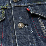 (VINTAGE) 1970'S Levi's 70505 e PAINT, EMBROIDERED DENIM TRUCKER JACKET