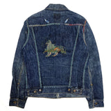 (VINTAGE) 1970'S Levi's 70505 e PAINT, EMBROIDERED DENIM TRUCKER JACKET