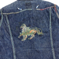 (VINTAGE) 1970'S Levi's 70505 e PAINT, EMBROIDERED DENIM TRUCKER JACKET