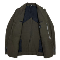 (DESIGNERS) 2017 COMME des GARCONS HOMME DEUX FRONT ZIPPER DESIGN DYED BLAZER JACKET
