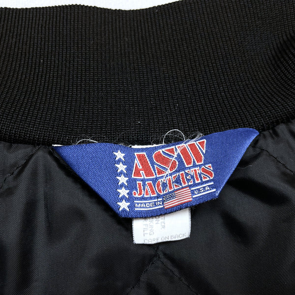 (VINTAGE) 1990'S~ MADE IN USA ASW JACKETS COTTON PLAIN VARSITY JACKET ...