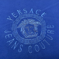 (DESIGNERS) MADE IN ITALY VERSACE JEANS COUTURE MEDUSA EMBROIDERED FRONT BRUSHED SWEAT SHIRT