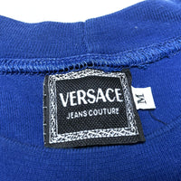 (DESIGNERS) MADE IN ITALY VERSACE JEANS COUTURE MEDUSA EMBROIDERED FRONT BRUSHED SWEAT SHIRT