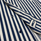 (designers) 1980'S～ MADE IN JAPAN I.S. ISSEY MIYAKE SPORT THICK HICKORY STRIPED BALMACAAN COAT WITH CHIN STRAP