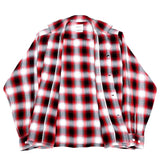 (VINTAGE) 1960'S TOWNCRAFT SHADOW PLAID RAYON OPEN COLLAR BOX SHIRT