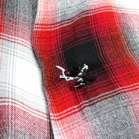 (VINTAGE) 1960'S TOWNCRAFT SHADOW PLAID RAYON OPEN COLLAR BOX SHIRT