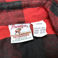 (VINTAGE) 1990'S～ MADE IN USA PRENTISS BLOCK CHECKERED HEAVY FLANNEL SHIRT