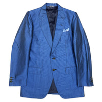 (DESIGNERS) MADE IN ITALY LANVIN STRIPED SILK 100% 2 BUTTON BLAZER JACKET