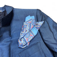 (DESIGNERS) MADE IN ITALY LANVIN STRIPED SILK 100% 2 BUTTON BLAZER JACKET