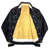 (VINTAGE) 1960'S SATIN VARSITY JACKET WITH PATCH POCKET AS IS