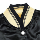 (VINTAGE) 1960'S SATIN VARSITY JACKET WITH PATCH POCKET AS IS