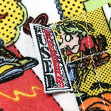 (vintage) 1980'S～ MADE IN TAIWAN GET USED AMERICAN COMIC STYLE PRINT TOTAL PATTERN RAYON SHORT SLEEVE SHIRT