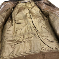 (VINTAGE) 1970'S US NAVY G-1 GOATSKIN LEATHER FLIGHT JACKET WITH SQUADRON PATCH