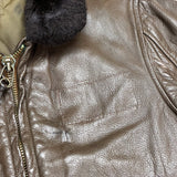 (VINTAGE) 1970'S US NAVY G-1 GOATSKIN LEATHER FLIGHT JACKET WITH SQUADRON PATCH