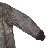 (VINTAGE) 1970'S US NAVY G-1 GOATSKIN LEATHER FLIGHT JACKET WITH SQUADRON PATCH