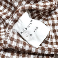 (DESIGNERS) 1990'S jipijapa DEFORMED POCKET DESIGN CHECKERED SEERSUCKER PULLOVER SHIRT