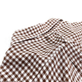 (DESIGNERS) 1990'S jipijapa DEFORMED POCKET DESIGN CHECKERED SEERSUCKER PULLOVER SHIRT