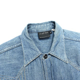(DESIGNERS) 2004 MADE IN CROATIA Levi's RED PAINT STITCHED DESIGN DENIM SHIRT