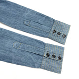 (DESIGNERS) 2004 MADE IN CROATIA Levi's RED PAINT STITCHED DESIGN DENIM SHIRT