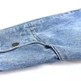 (VINTAGE) 1980'S MADE IN PHILIPPINE OLD CALVIN KLEIN SLEEVE DEFORMED DESIGN 4 POCKET DENIM TRUCKER JACKET
