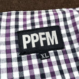 (designers) PPFM DOUBLE COLLAR DESIGN EMBROIDERED CHECKERED 2WAY SHIRT