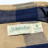 (vintage) 1990'S～ MADE IN USA ST JOHN'S BAY BLOCK CHECKERED HEAVY FLANNEL SHIRT